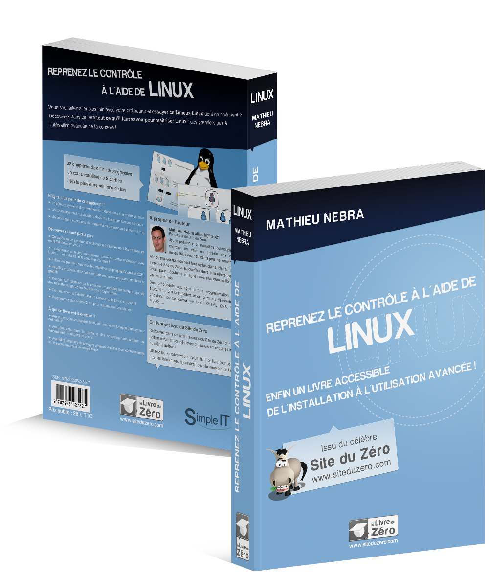 Sortie du 3e Livre du Zéro : Reprenez le contrôle à l&rsquo;aide de Linux