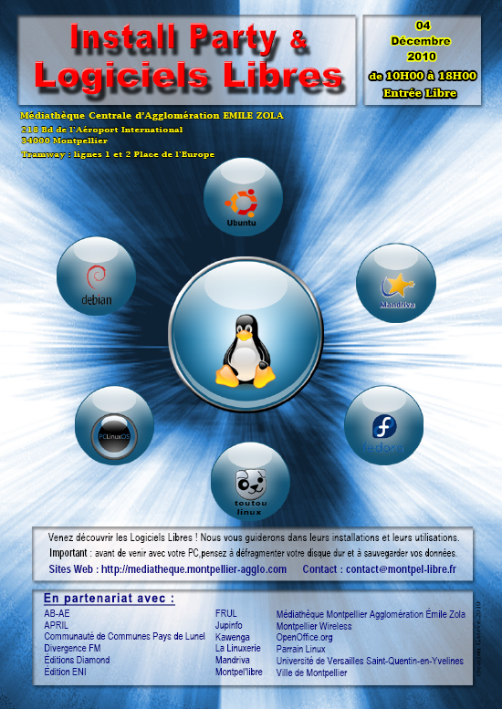Install-Party et Logiciels Libres à Montpellier – Décembre 2010