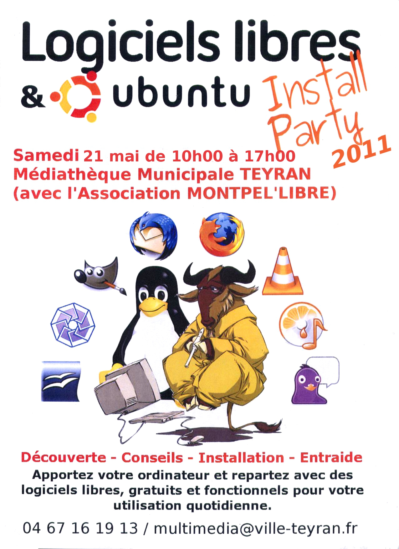Install-Party et Logiciels Libres à Teyran – Mai 2011