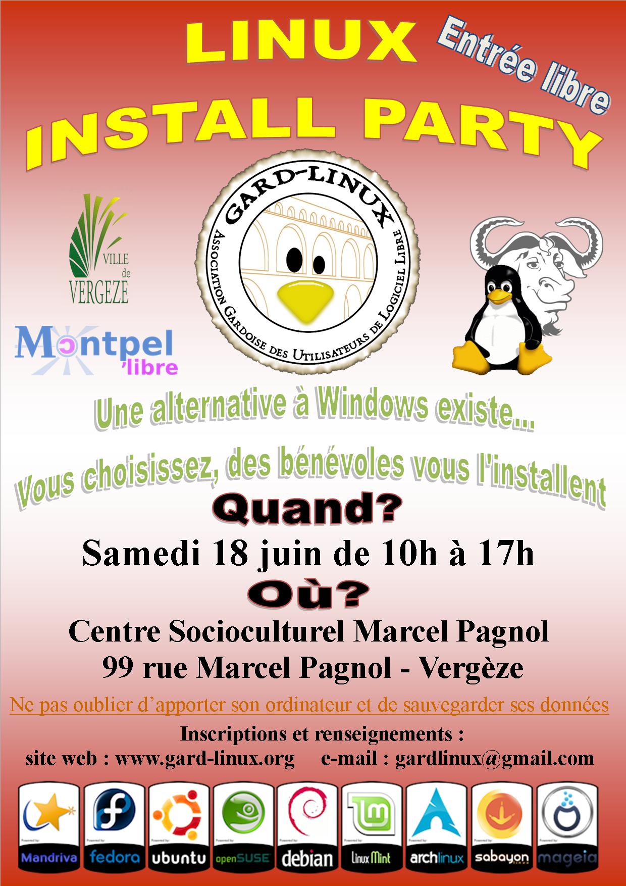 Install-Party et Logiciels Libres à Vergèze – Juin 2011