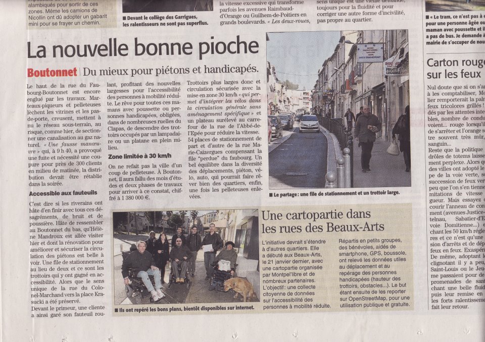 Midi Libre : Une cartopartie dans les rues des Beaux-Arts
