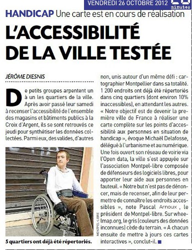 20 Minutes : L&rsquo;accessibilité de la ville testée