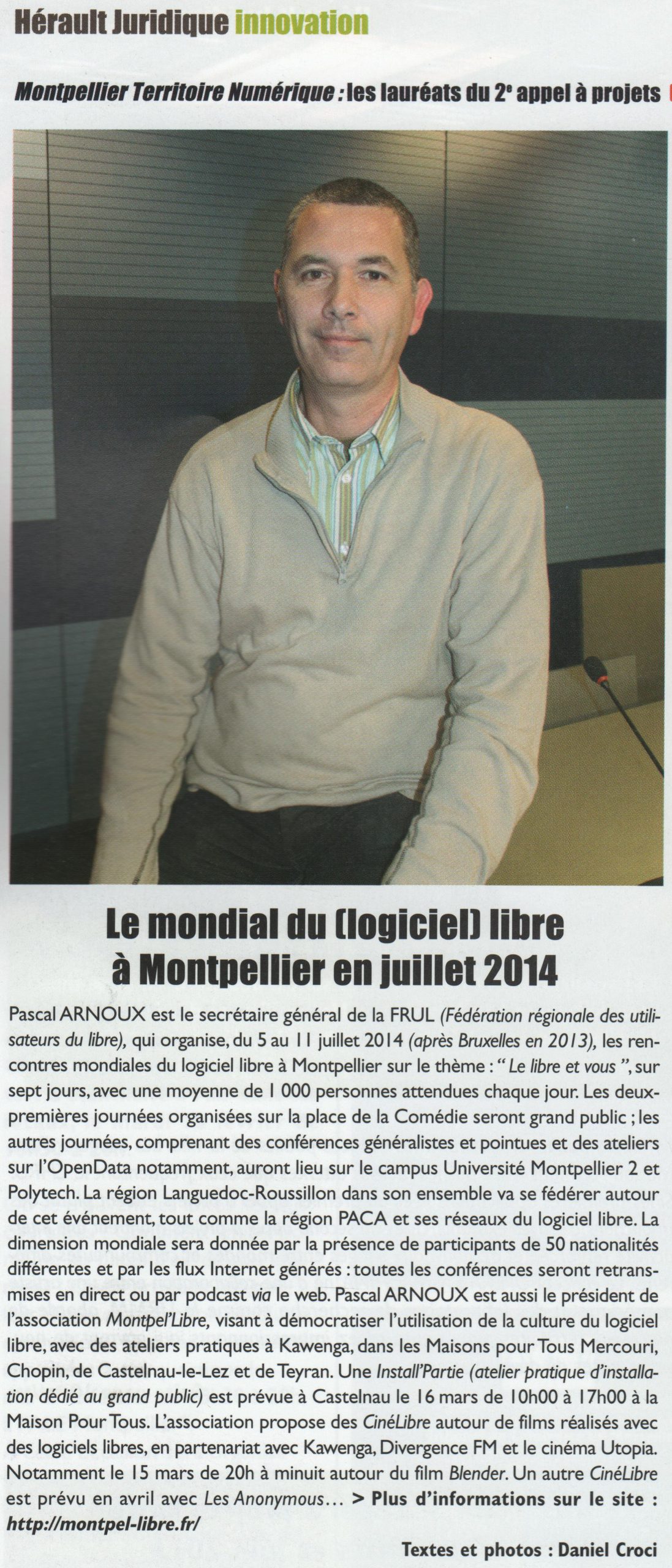 L’Hérault Juridique & Économique : Le mondial du logiciel libre à Montpellier en juillet 2014