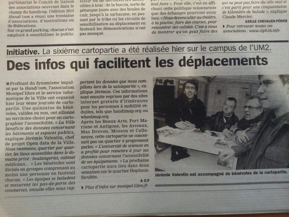 L&rsquo;Hérault au jour le jour : Cartopartie sur le campus de l&rsquo;UM2