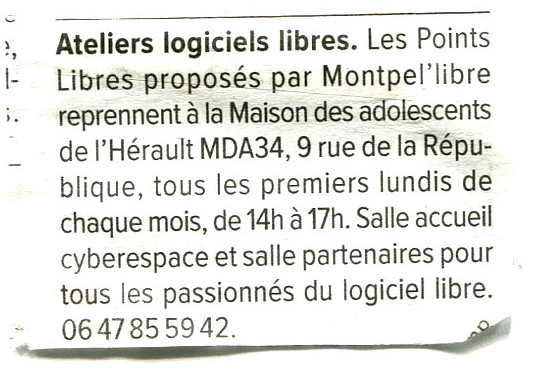 La Gazette : Les Points Libres de Montpel&rsquo;libre reprennent à la MDA