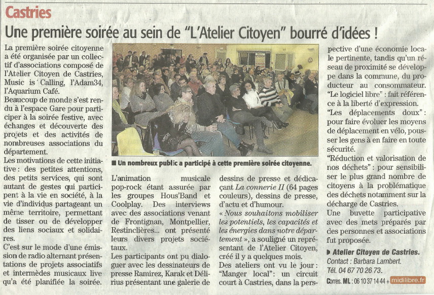 Midi Libre : L&rsquo;atelier citoyen