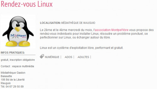 Infolibres permanence Ubuntu et Logiciels Libres à Mauguio – Septembre 2017