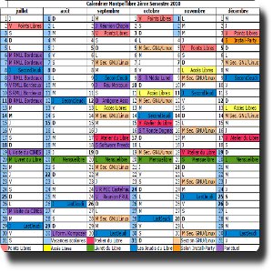 Calendrier 2e Semestre 2017